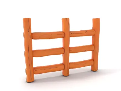 Rustic Wood Fence model pack Low-poly 3D model