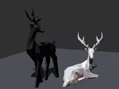 Geometric Deer Statue Nordic Decoration Home Decor  3D print model