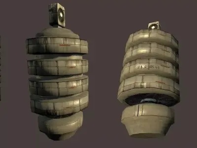 Cyberpunk Vent Pillar  Low-poly 3D model