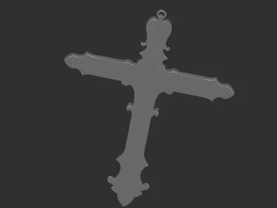 Cross ornate 3D print model