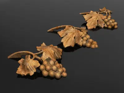 Bunch of grapes vine Decor elements 3D print model