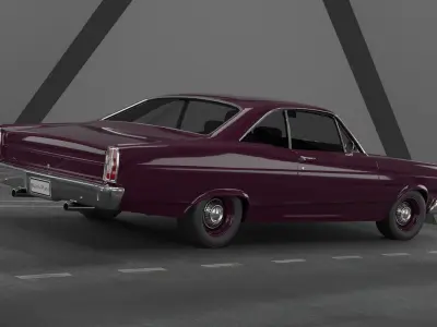 1960s Muscle Car 10 Low-poly 3D model