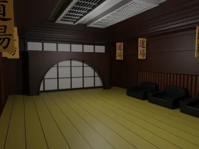 Karate Hall Low-poly 3D model