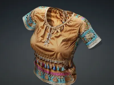 Boho top PBR 4k  Low-poly 3D model