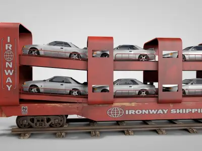 Rail Car Transporter 3D model