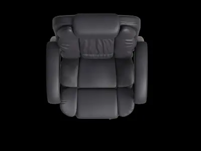 High Back Black Chair With Silver Arms And Legs 3D model