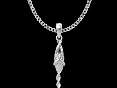 animal pendant charm - one inch pendant 3D print model