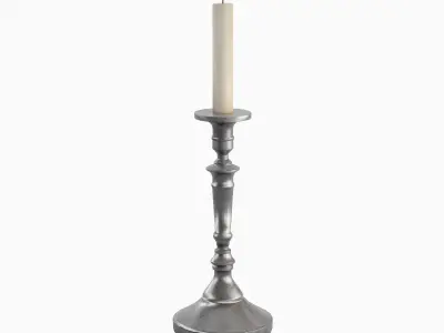 Vintage Candlestick 02 Low-poly 3D model