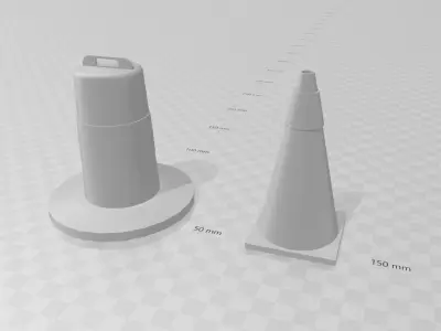 3D printed model of a traffic cone 3D print model