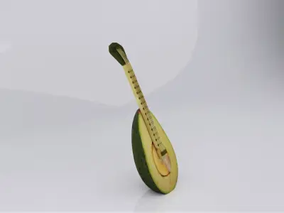 Avocado guitar  Low-poly 3D model