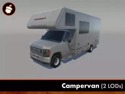Campervan RV Low-poly 3D model