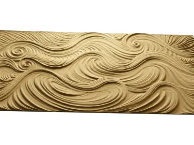 modern panel wall decor set relief stl mural CNC 175 3D model