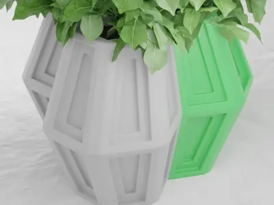 4 Hexa Flower Pot Vase 3D print model