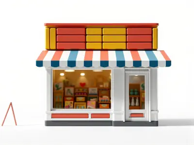 Cartoon Shop Facade Model Pack Low-poly 3D model