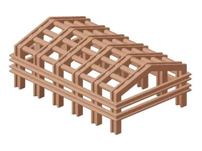 Plastic Exquisite Building Frame Toy 3D model