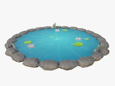 Cartoon Pond Free 3D model