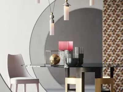 Aesthetic interior scene 3D model