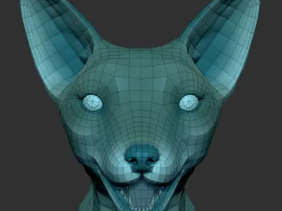 Fox Dog Basemesh Unwrapped Animation Groom Subdivision Ready Low-poly 3D model