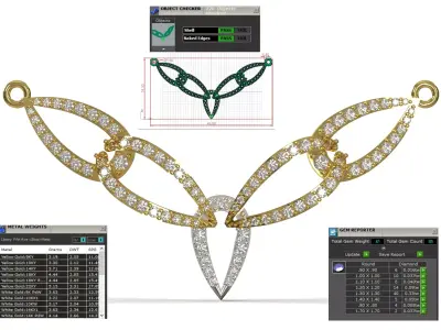 Collar Two Tone Paved Oval Chain Motif 3dm stl model jp0368 3D print model