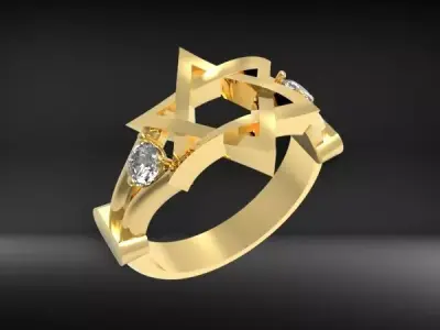 Star of David Ring US RING SIZE 8 3D print model