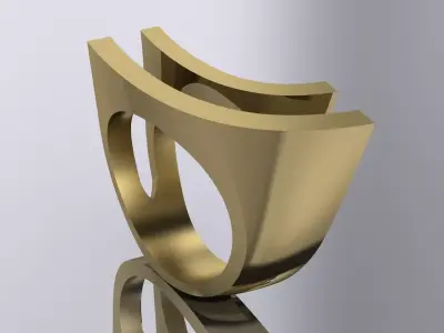 Elegant Ring Jewelry Gold Brand 3D print model