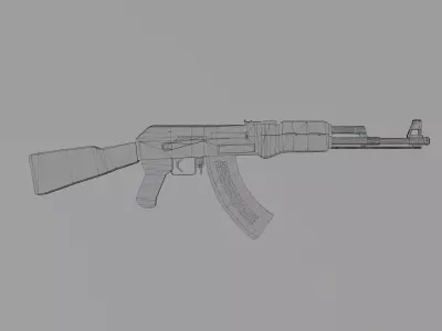 LOW POLY weapon model for games Low-poly 3D model
