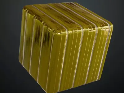 Clean Golden Corrugated Metal PBR Seamless Texture