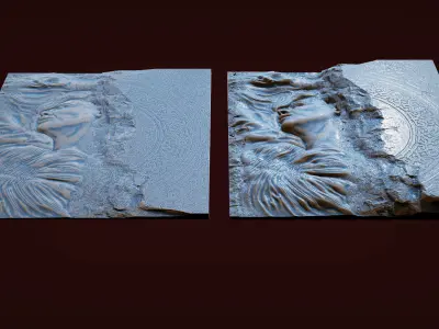 Woman Bas relief 3d wall panel  3D print model