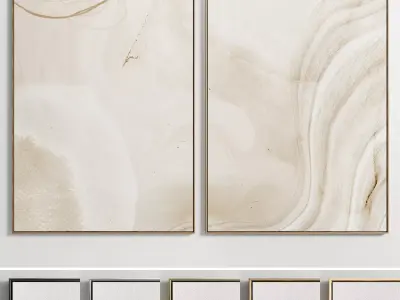 Plaster Two Photo Frame E-34 Low-poly 3D model