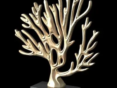  Decor element CORAL MARINE GOLD 3D print model