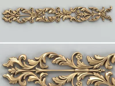 Carved decor horizontal 035 3D model