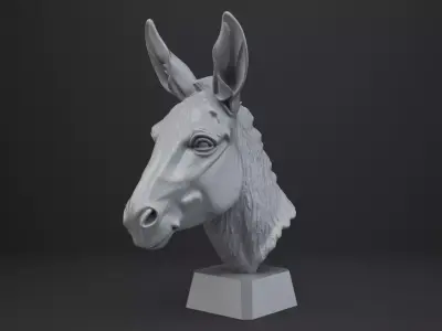 Donkey Bust - Animal Figurine 3D print model