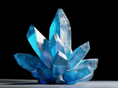 Blue Ice Crystal Low-poly 3D model