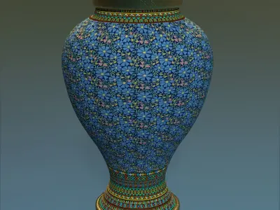 Medieval Flower Vase 3 Low-poly 3D model