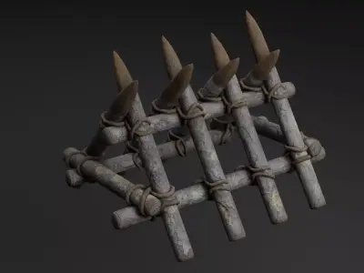 Wooden Barricade Free low-poly 3D model purchase