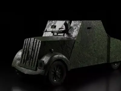 Beaverette mk 2 Game PBR Low-poly 3D model