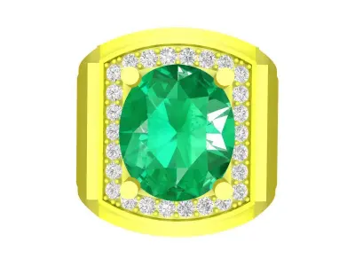 A7613 Diamond Korean Style Men Ring 3D Model 3D print model