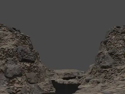 The mountains PBR Textures Low-poly 3D model