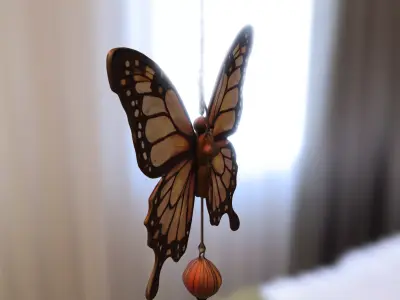 Monarch Butterfly Ornament Low-poly 3D model