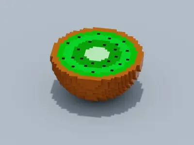 Voxel Kiwi Low-poly 3D model