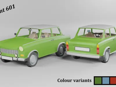 Lowpoly soviet cars PACK Trabant and Skoda