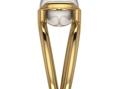 PEARL GOLD OPEN RING  3D print model