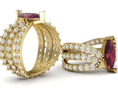 Luxury Female fashion ring 3d printable model 3D print model