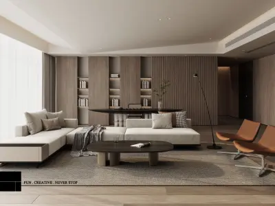Ultra-Modern Home Interior 3D Model andCAD Drawings Suite 3D model