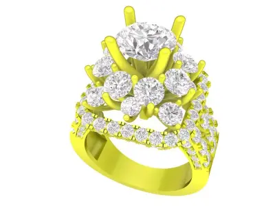 7888 luxury diamond women Fashion ring 3D print model