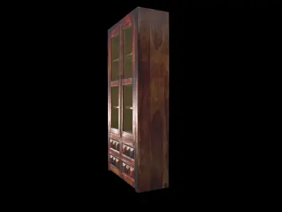 Wooden kitchen cabinets Free low-poly 3D model