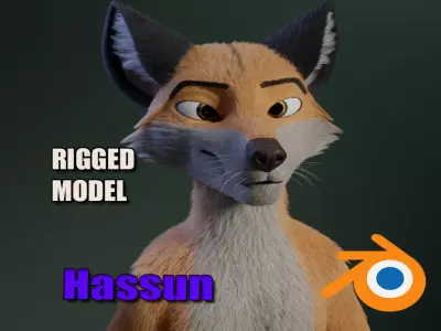 Hassun Anthro Fox 3D model