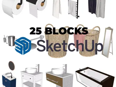 25 BATHROOM BLOCKS 3D model