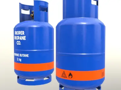 Gas Cylinder 11 kg Blue - Clean and Old Low-poly 3D model