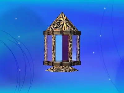 Two Ramadan Lanterns Low-poly 3D model